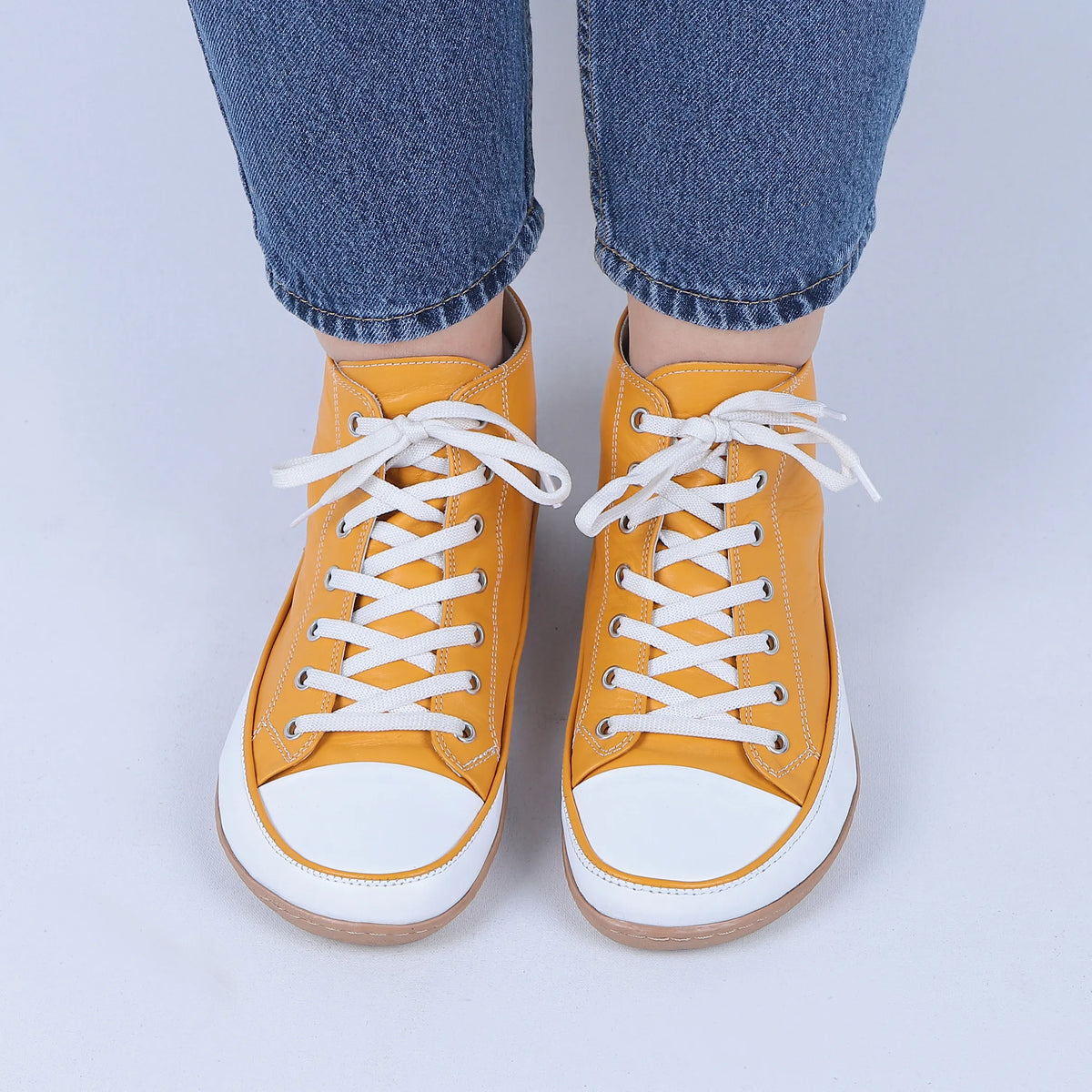 Smooth Barefoot Long Boots Converse Shoes – 6mm Rubber Sole – Yellow