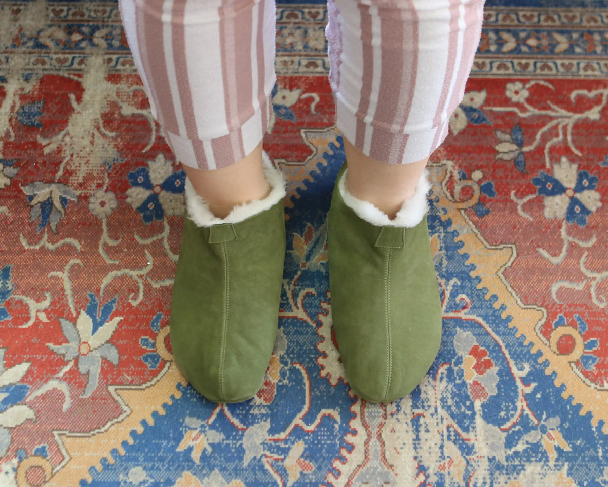 Nubuck Barefoot Home Slippers Sandals Shoes – Green
