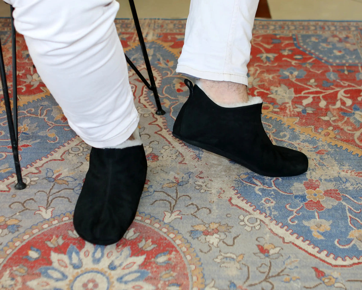 Nubuck Barefoot Home Slippers Sandals Shoes – Black