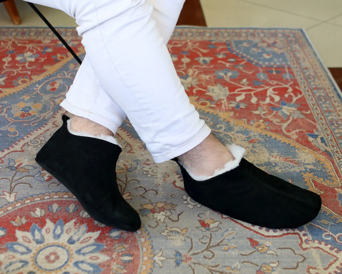 Nubuck Barefoot Home Slippers Sandals Shoes – Black