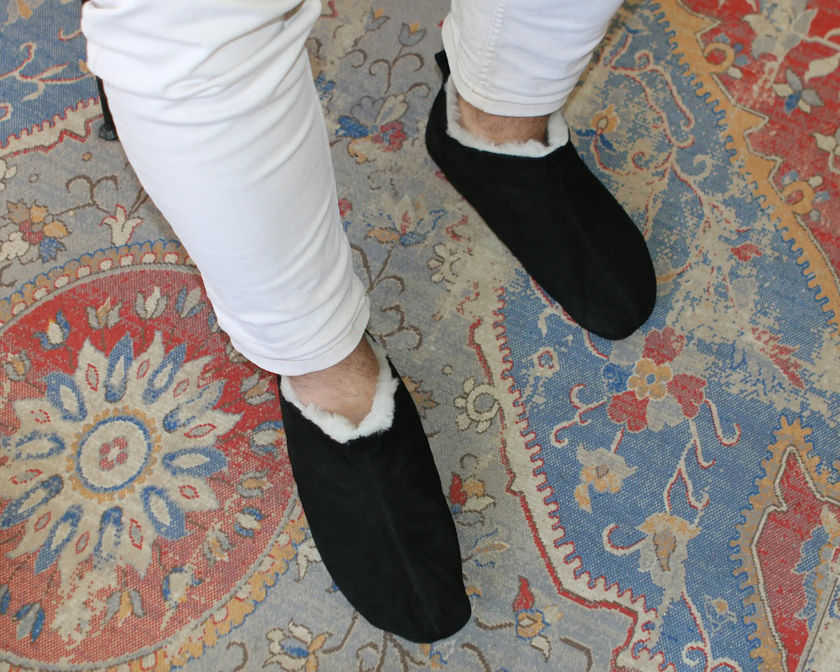 Nubuck Barefoot Home Slippers Sandals Shoes – Black