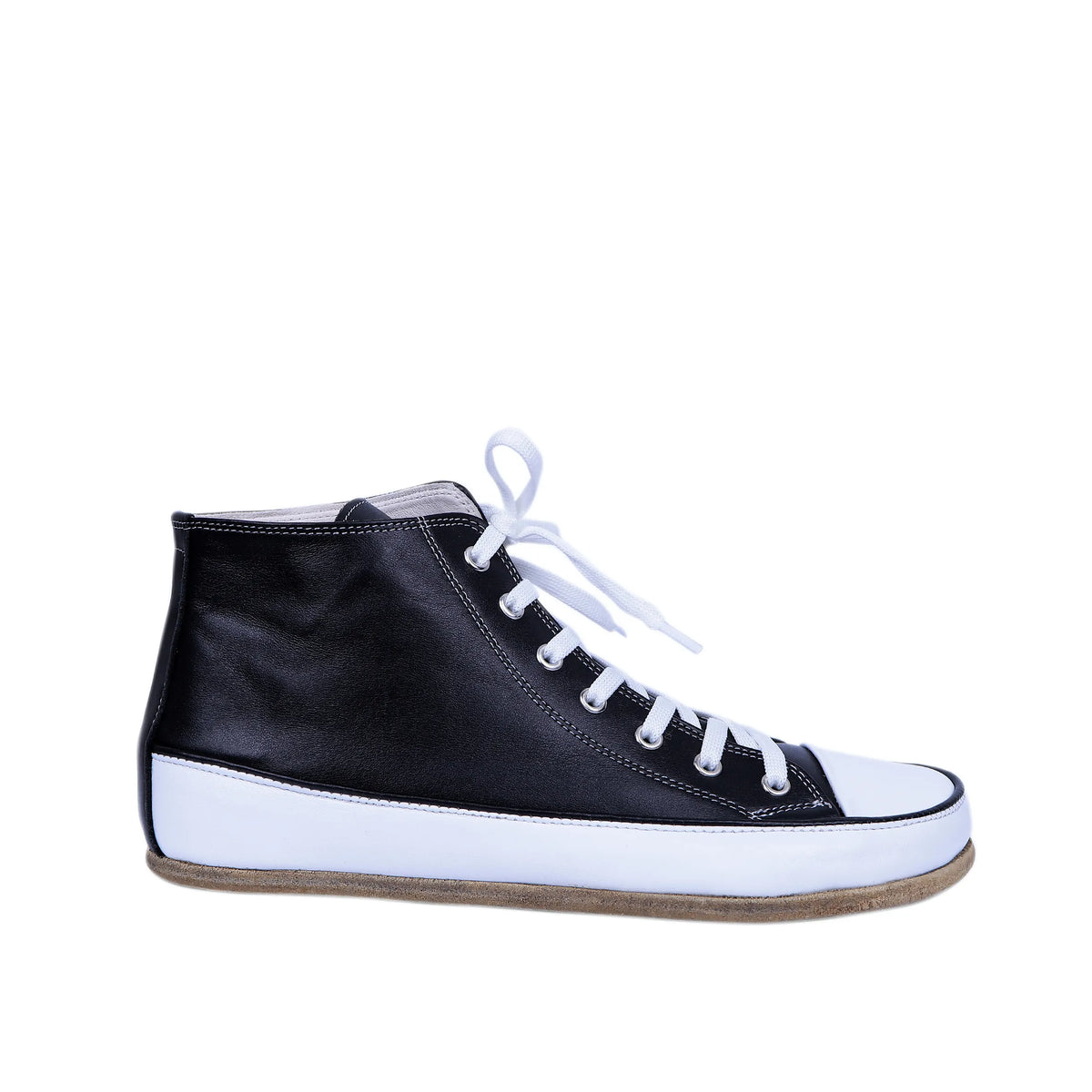 Smooth Barefoot Long Boots Converse Shoes – Classic Sole — Leather Sole – Black