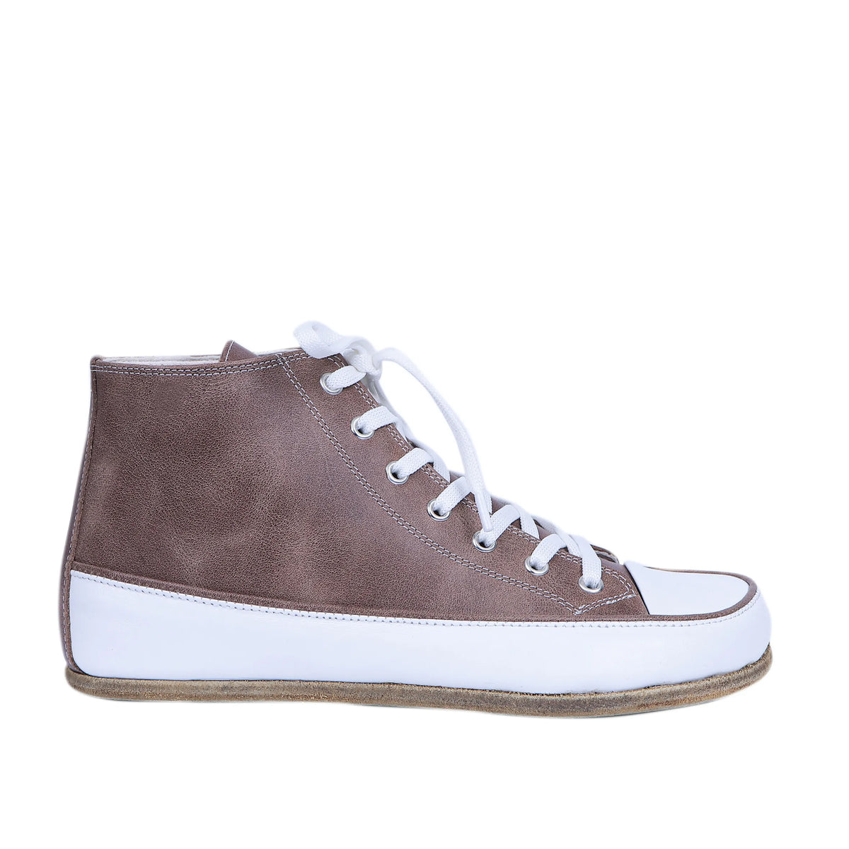 Crazy Barefoot Long Boots Converse Shoes – Classic Sole — Leather Sole – Beige Bizon