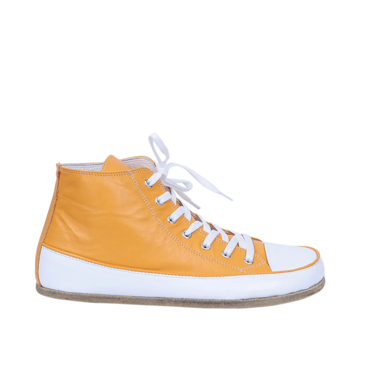 Smooth Barefoot Long Boots Converse Shoes – Classic Sole — Leather Sole – Mustard