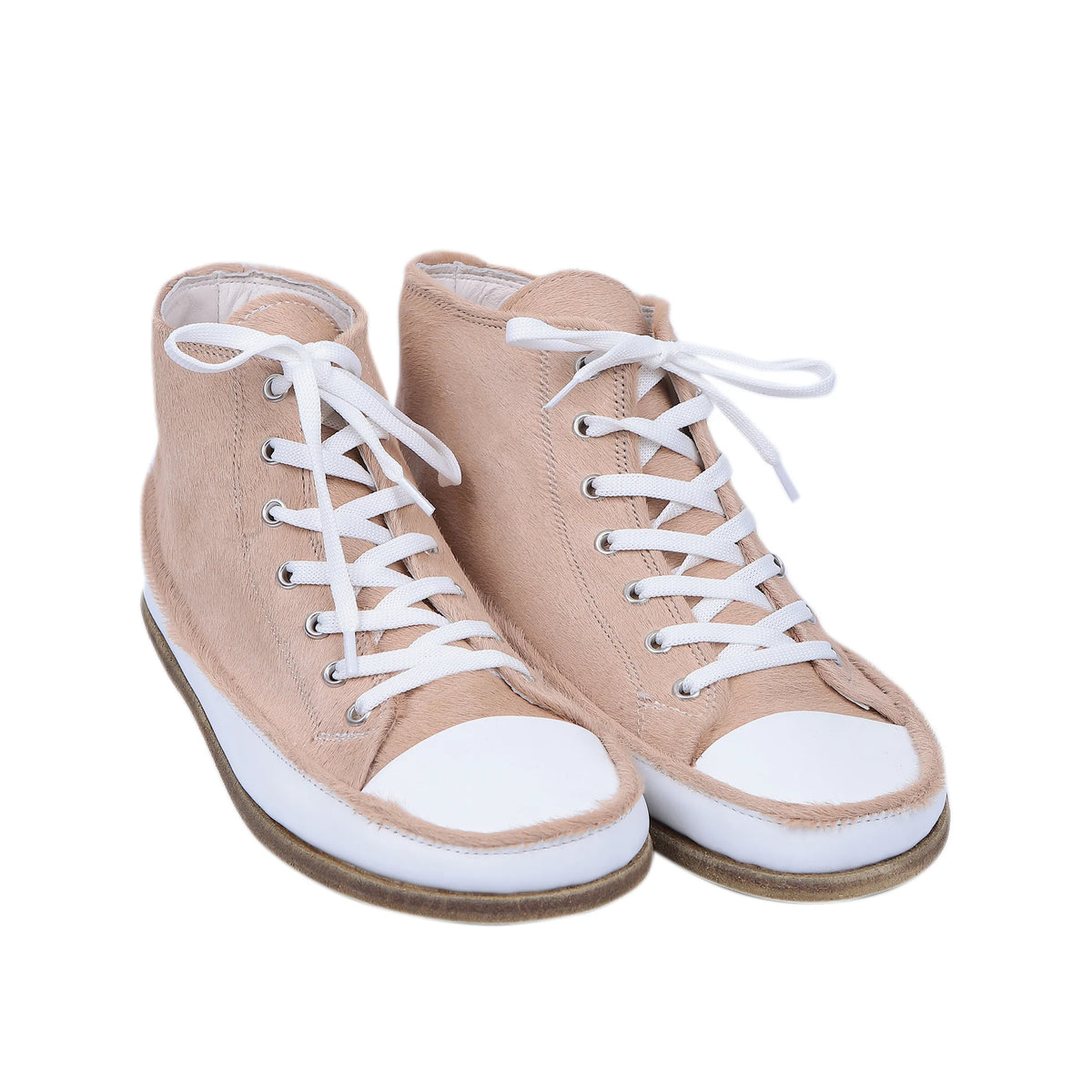 Hair Barefoot Long Boots Converse Shoes – Classic Sole — Leather Sole – Beige