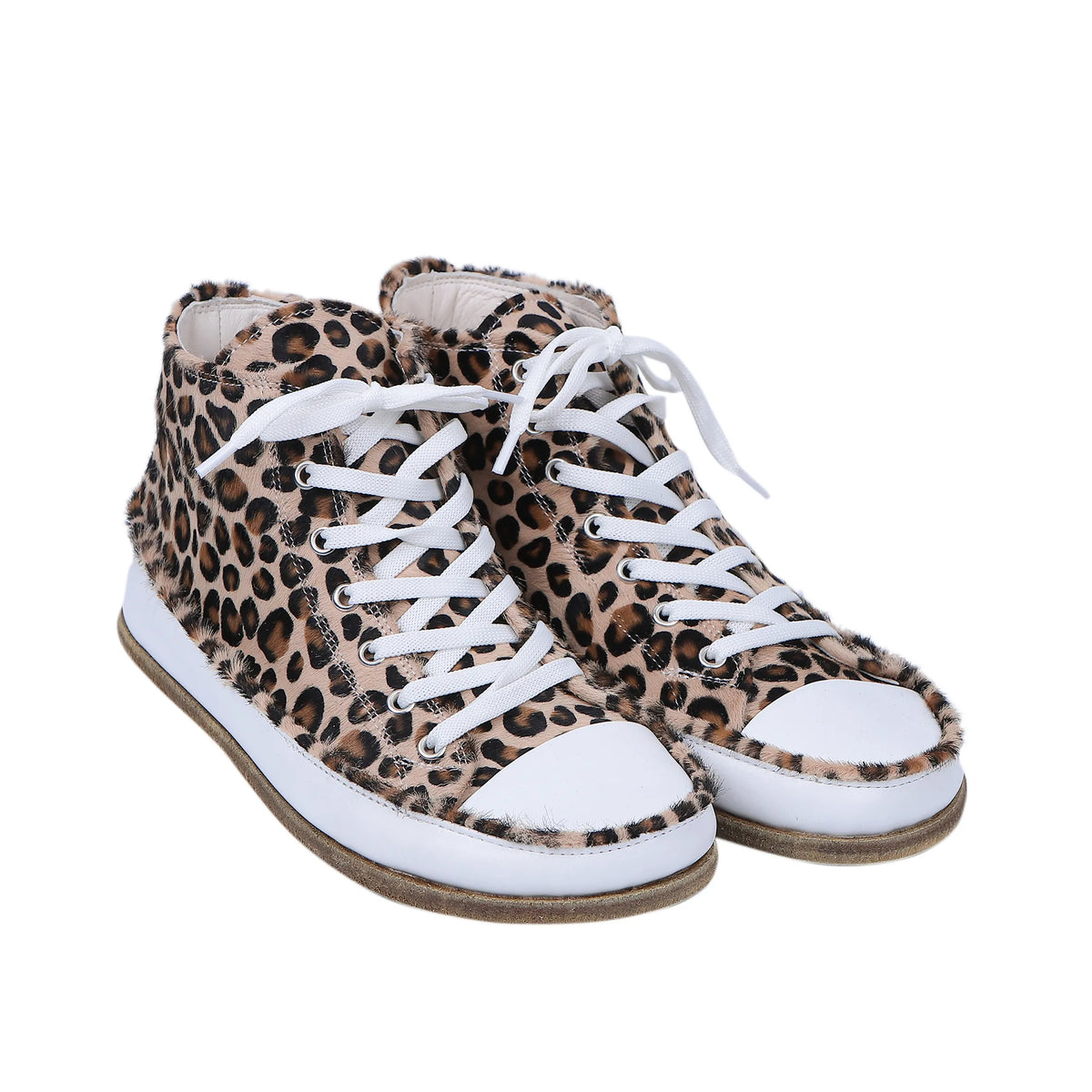 Hair Barefoot Long Boots Converse Shoes – Classic Sole — Leather Sole – Leopard