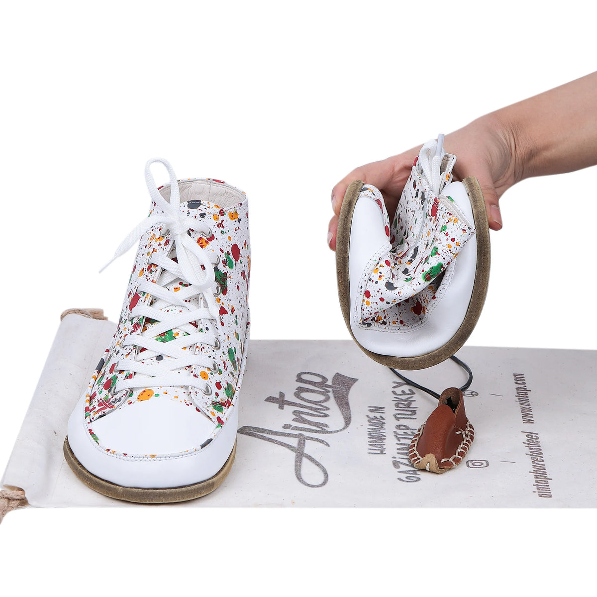 Splanter Barefoot Long Boots Converse Shoes – Classic Sole — Leather Sole – White