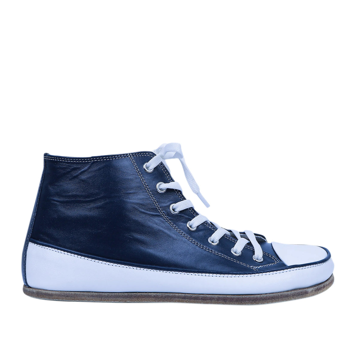 Smooth Barefoot Long Boots Converse Shoes – Classic Sole — Leather Sole – Navy Blue