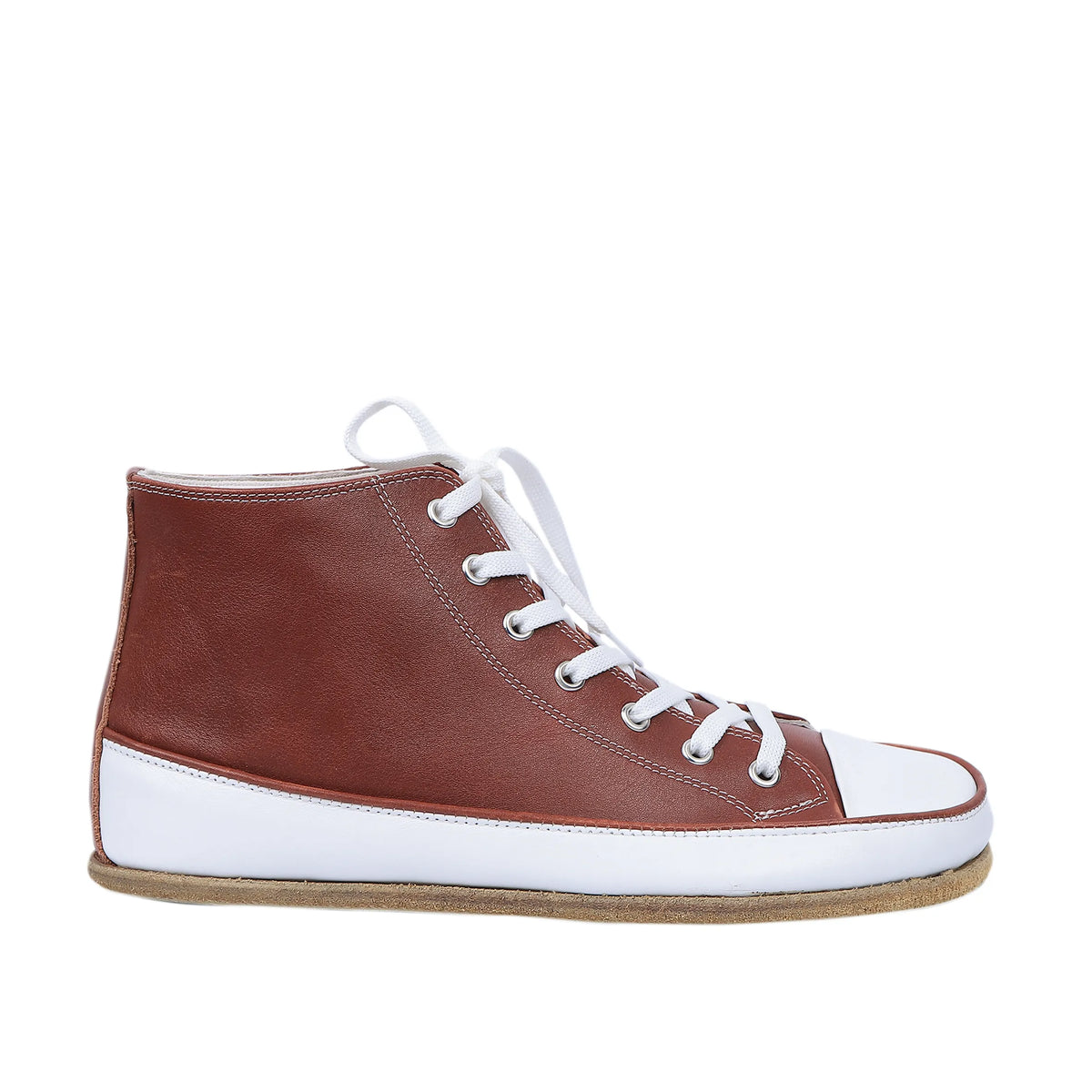 Smooth Barefoot Long Boots Converse Shoes – Classic Sole — Leather Sole – Brown