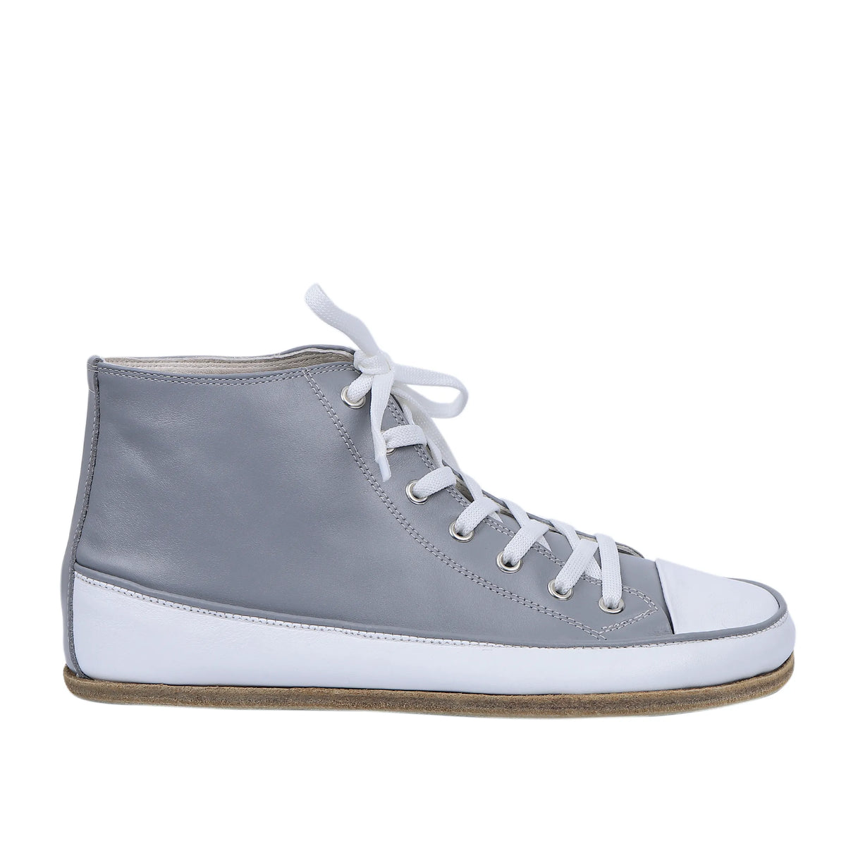 Smooth Barefoot Long Boots Converse Shoes – Classic Sole — Leather Sole – Gray