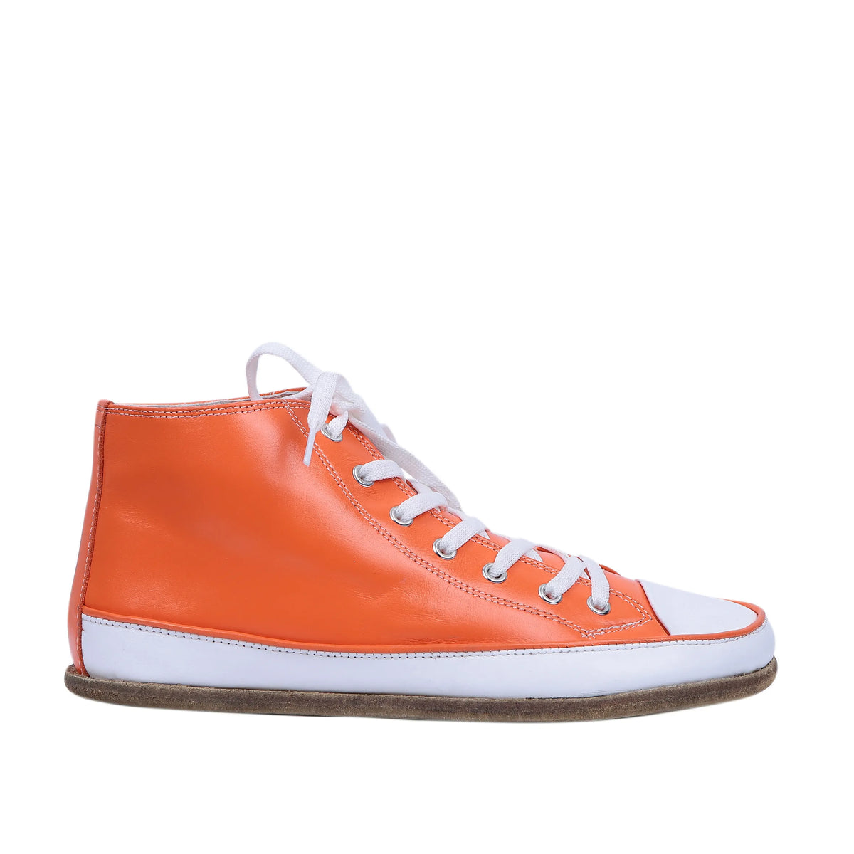Smooth Barefoot Long Boots Converse Shoes – Classic Sole — Leather Sole – Orange