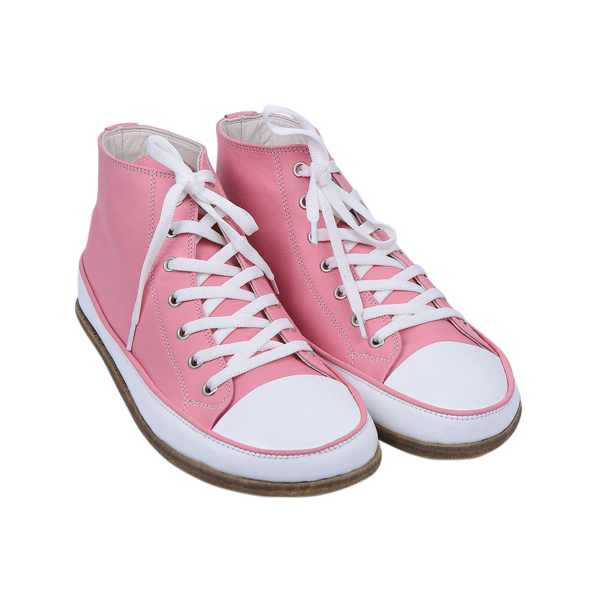 Smooth Barefoot Long Boots Converse Shoes – Classic Sole — Leather Sole – Pink