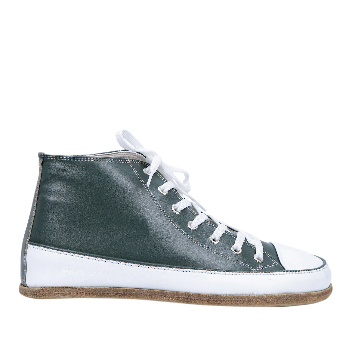 Smooth Barefoot Long Boots Converse Shoes – Classic Sole — Leather Sole – Green