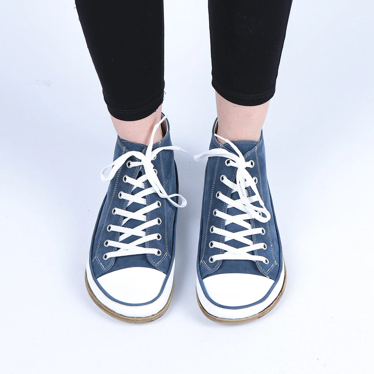 Nubuck Barefoot Long Boots Converse Shoes – Classic Sole — Leather Sole – Jeans