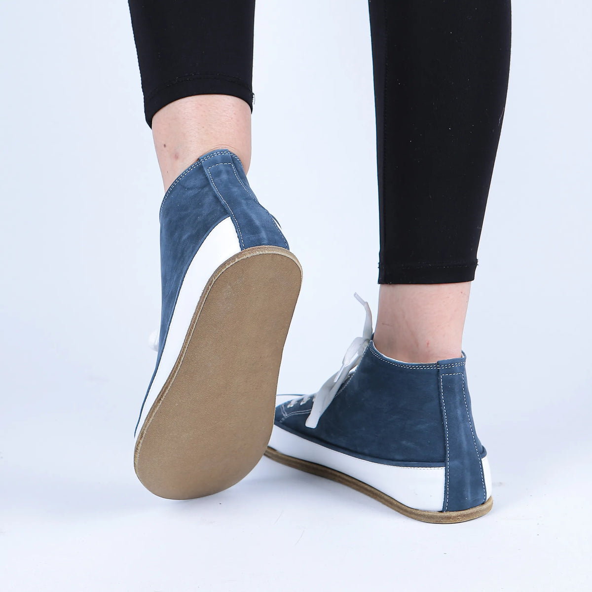 Nubuck Barefoot Long Boots Converse Shoes – Classic Sole — Leather Sole – Jeans