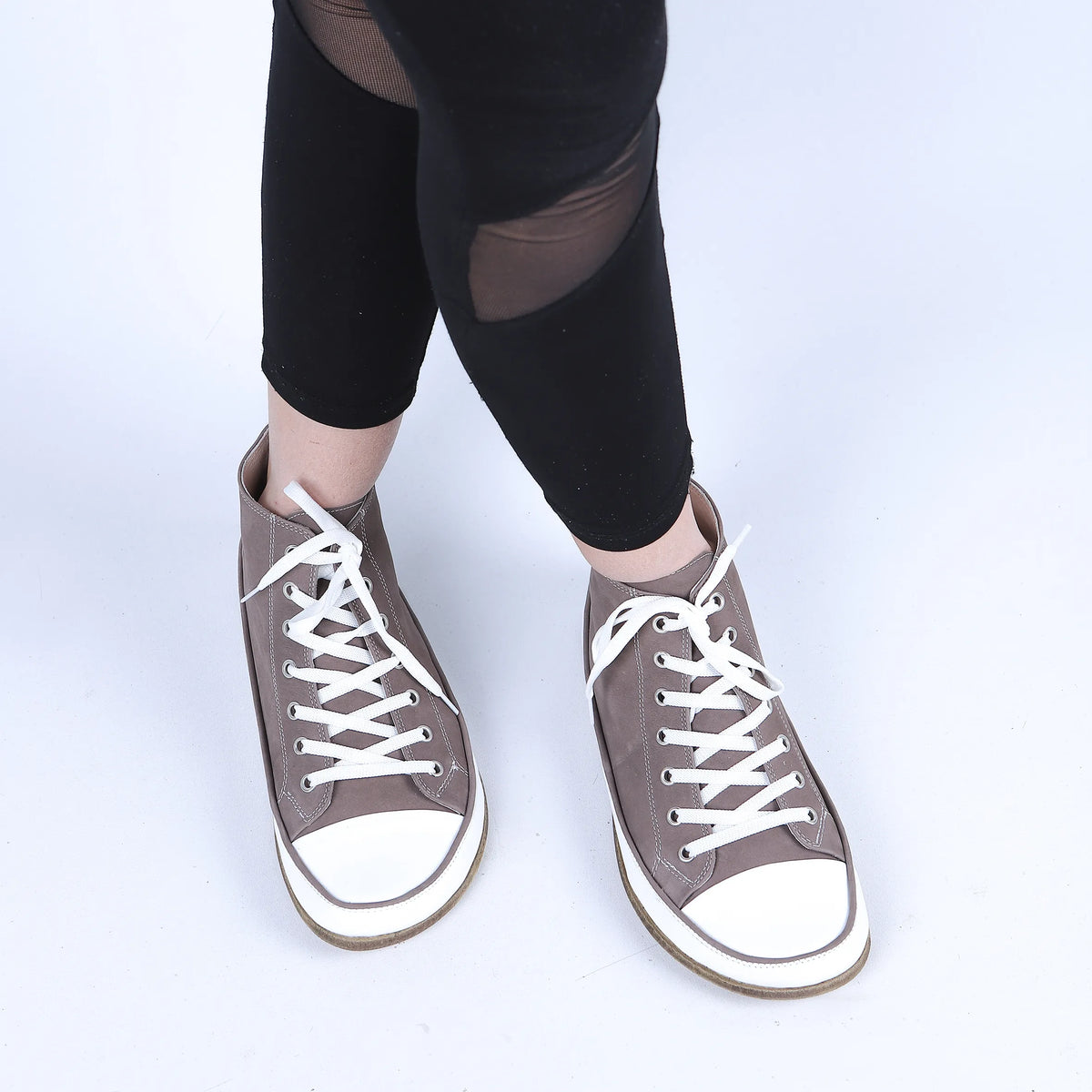 Nubuck Barefoot Long Boots Converse Shoes – Classic Sole — Leather Sole – Smoked
