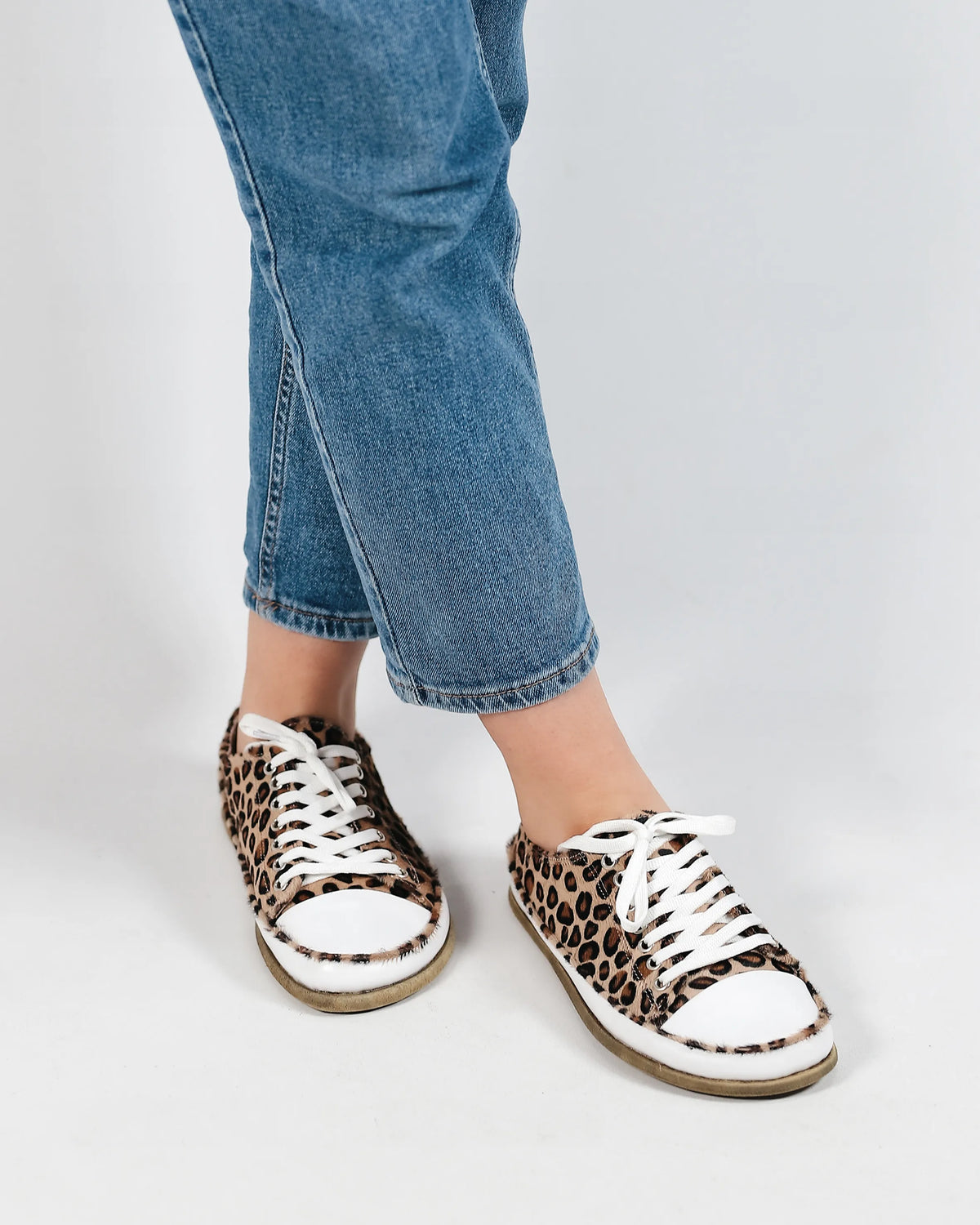 Hair Barefoot Converse Shoes – Classic Sole — Leather Sole – Leopard
