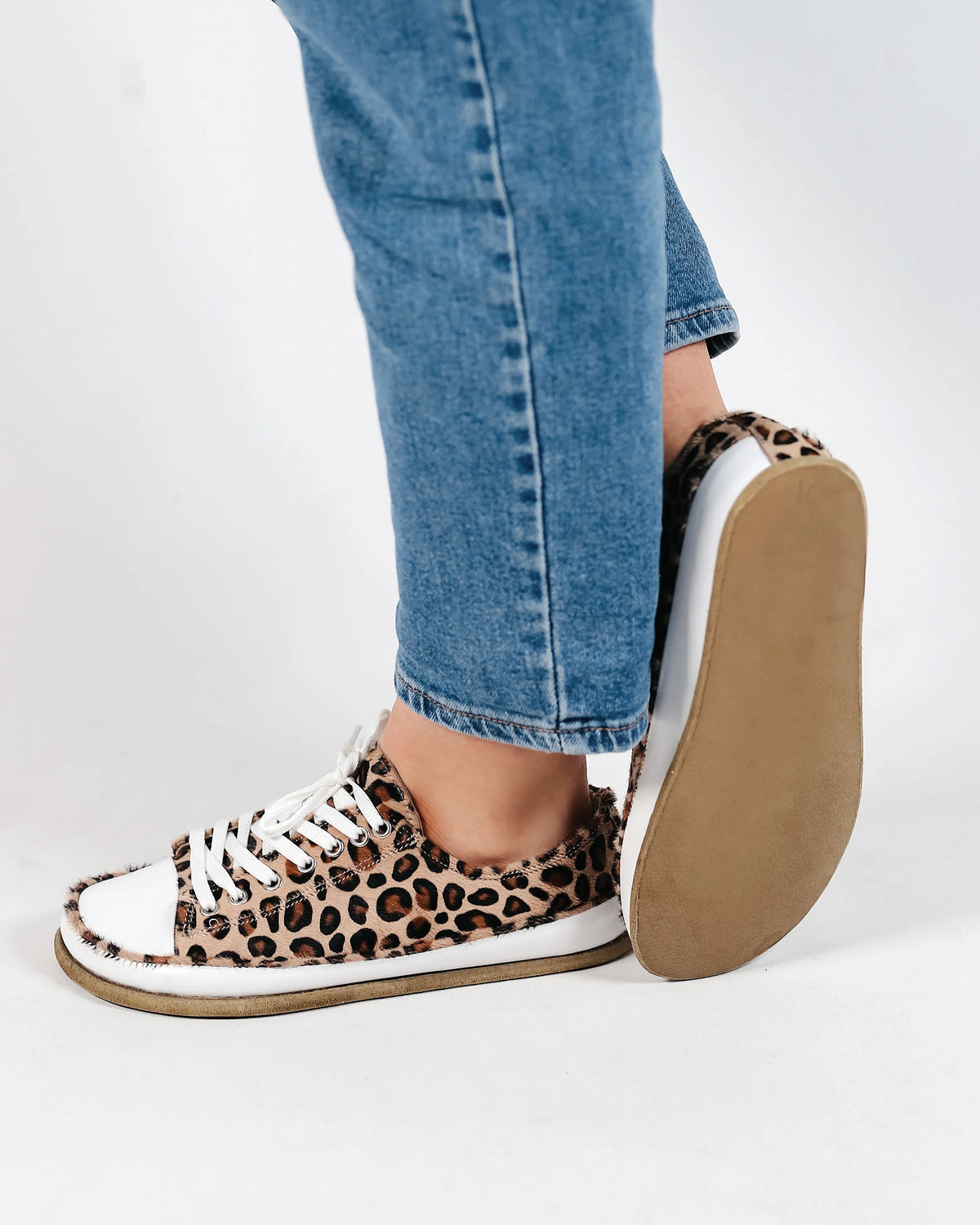 Hair Barefoot Converse Shoes – Classic Sole — Leather Sole – Leopard