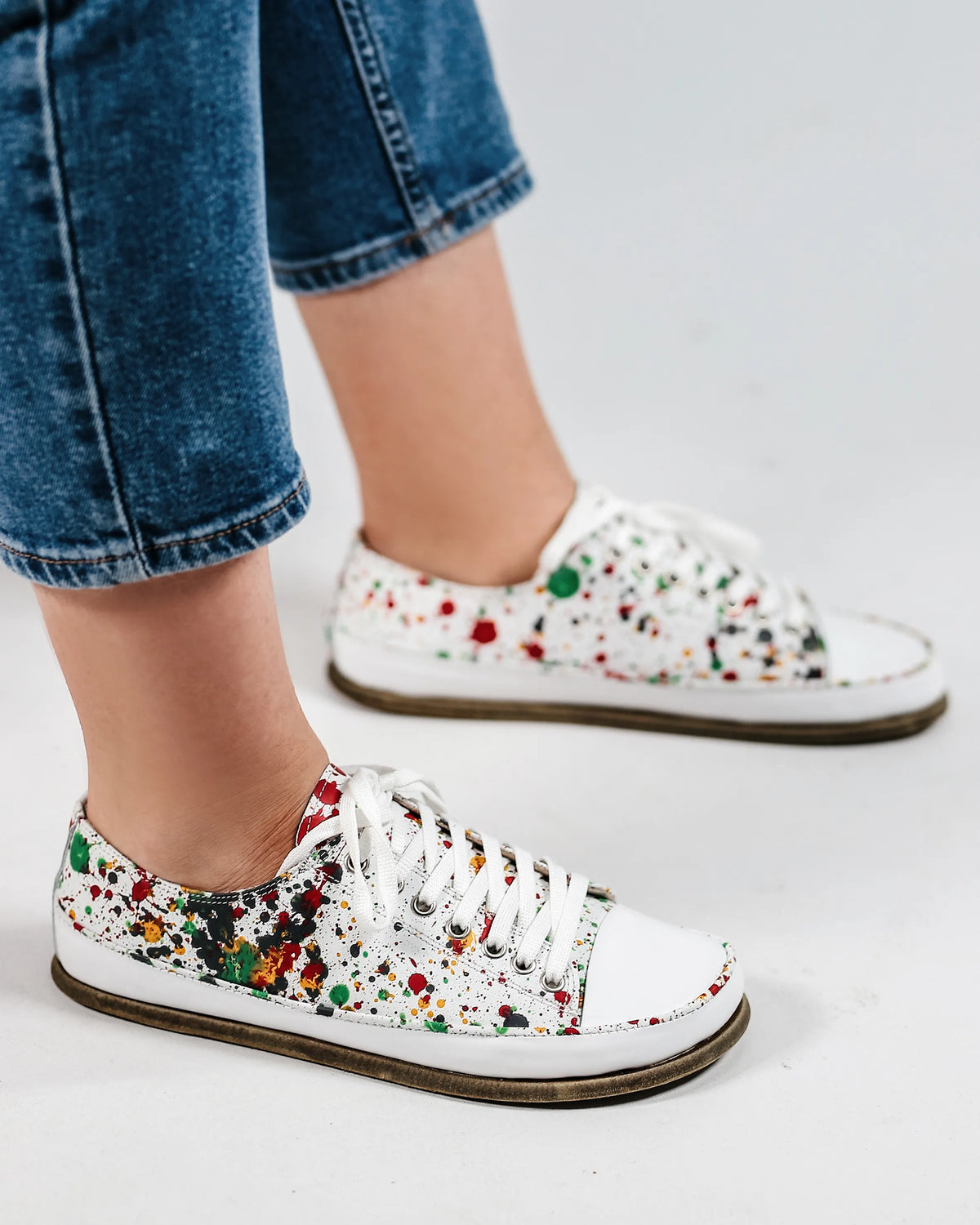 Splanter Barefoot Converse Shoes – Classic Sole — Leather Sole – White