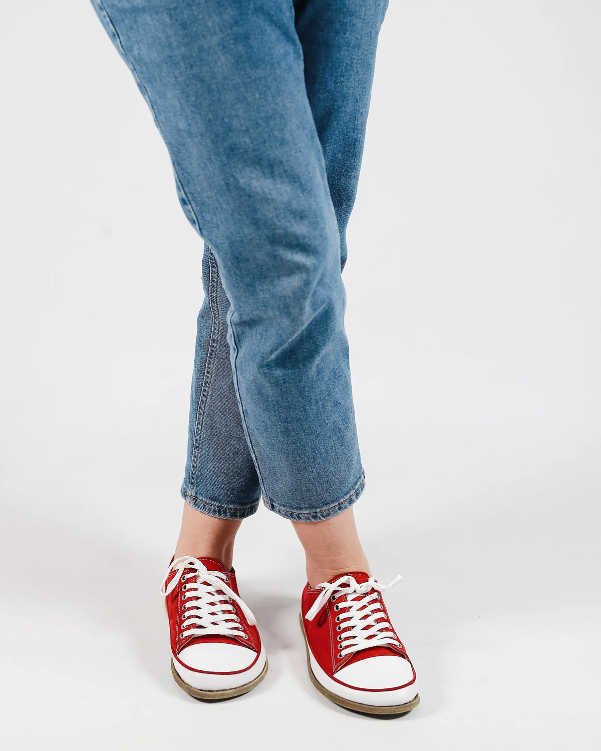 Nubuck Barefoot Converse Shoes – Classic Sole — Leather Sole – Red