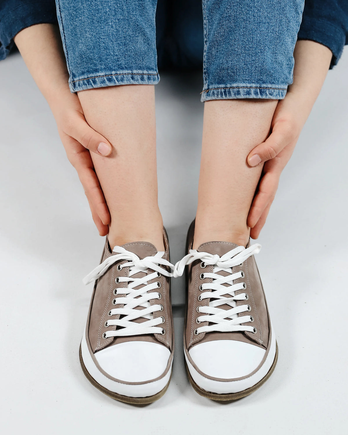 Nubuck Barefoot Converse Shoes – Classic Sole — Leather Sole – Smoked