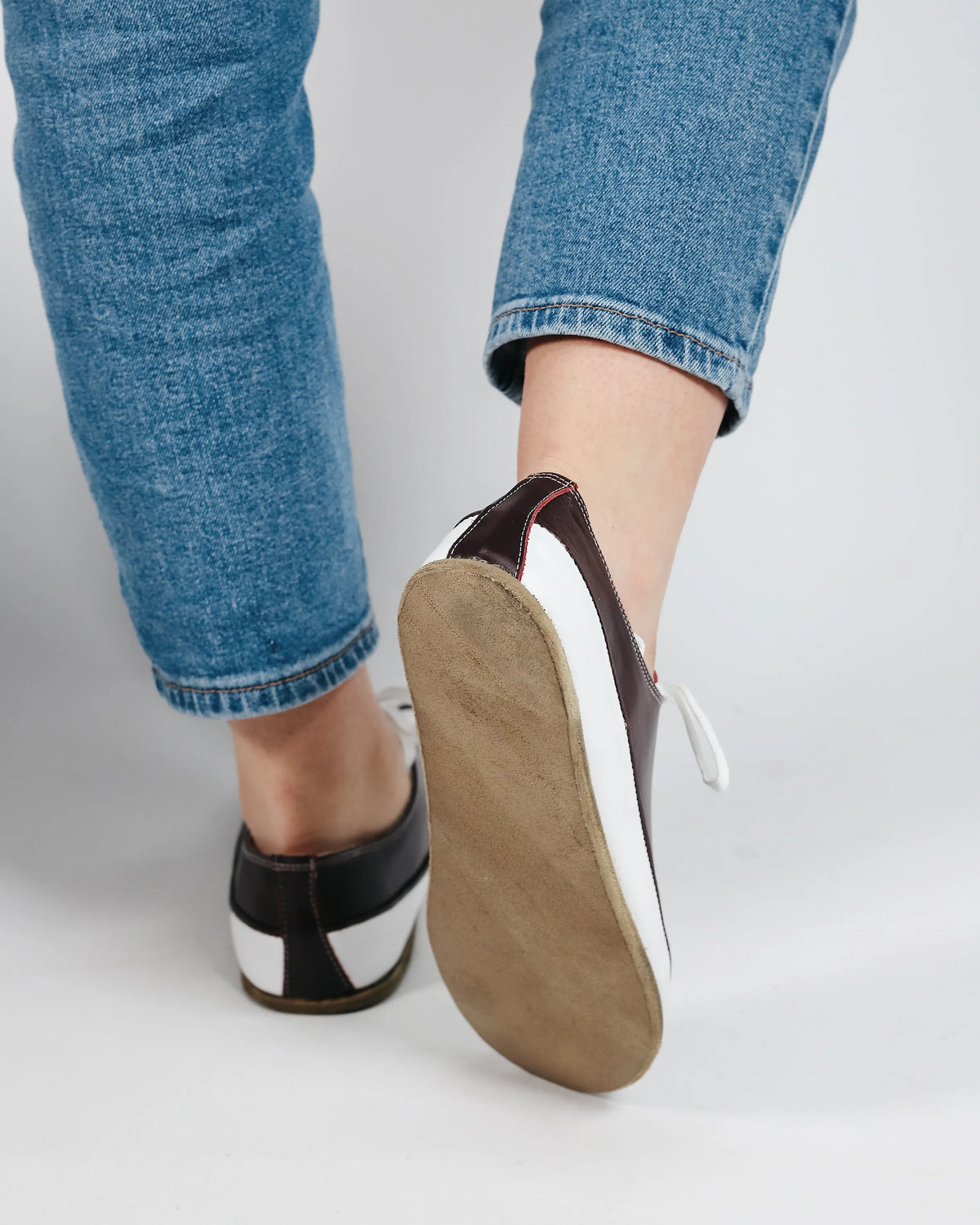 Smooth Barefoot Converse Shoes – Classic Sole — Leather Sole – Burgundy