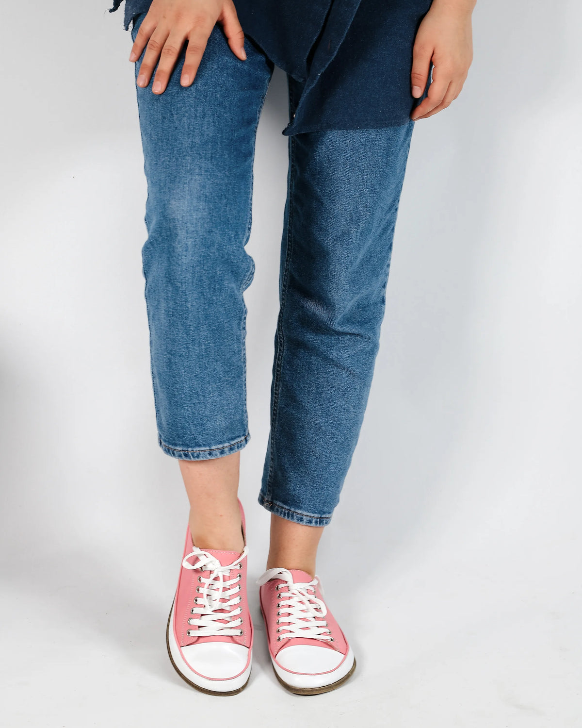 Smooth Barefoot Converse Shoes – Classic Sole — Leather Sole – Pink