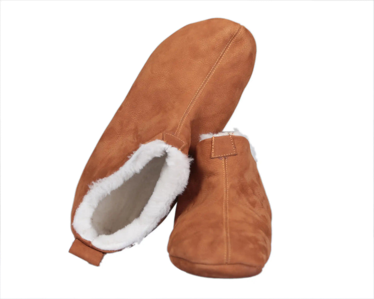 Nubuck Barefoot Home Slippers Sandals Shoes – Tan