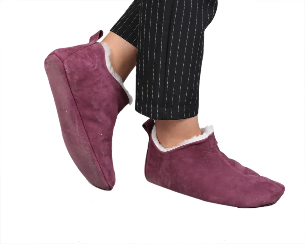 Nubuck Barefoot Home Slippers Sandals Shoes – Burgundy