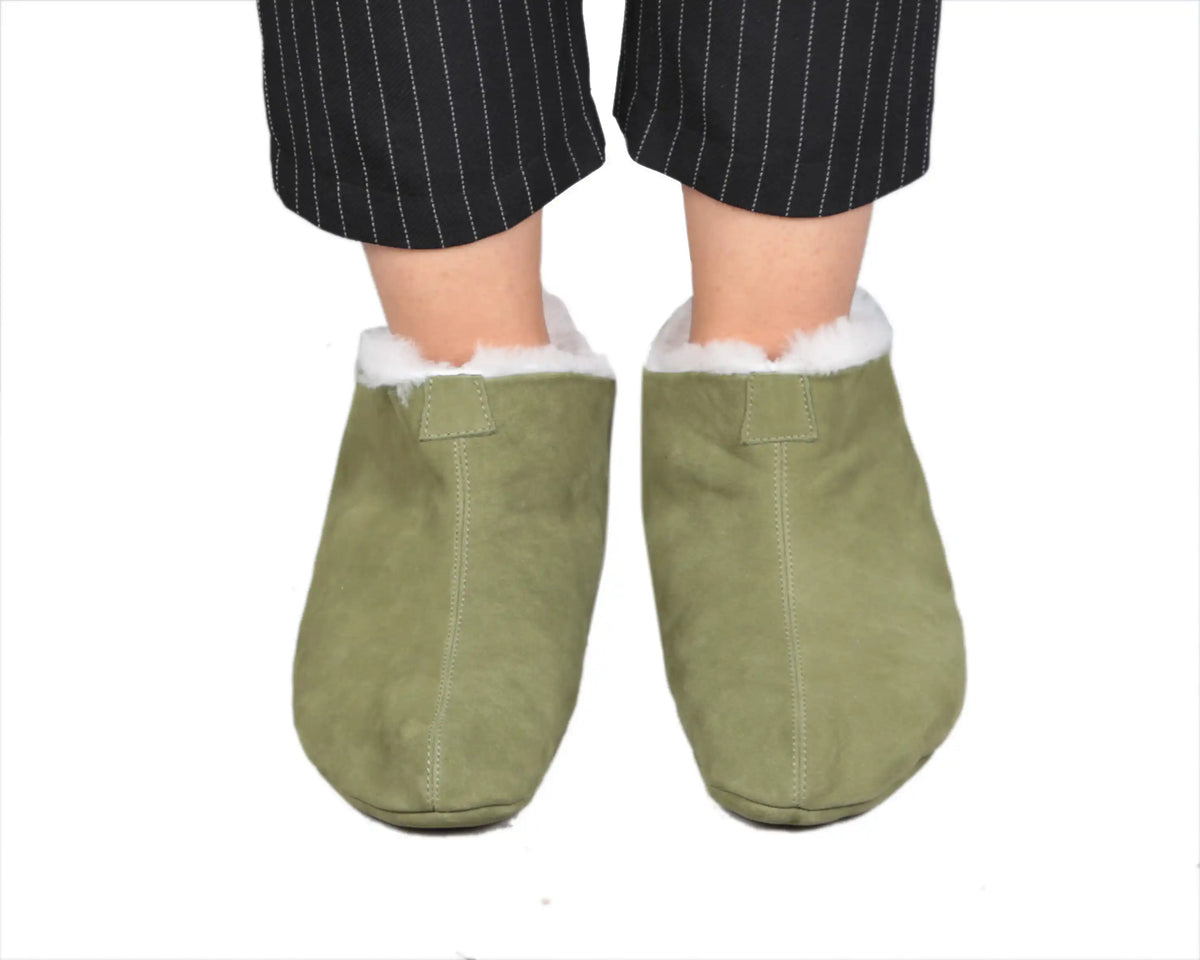 Nubuck Barefoot Home Slippers Sandals Shoes – Green