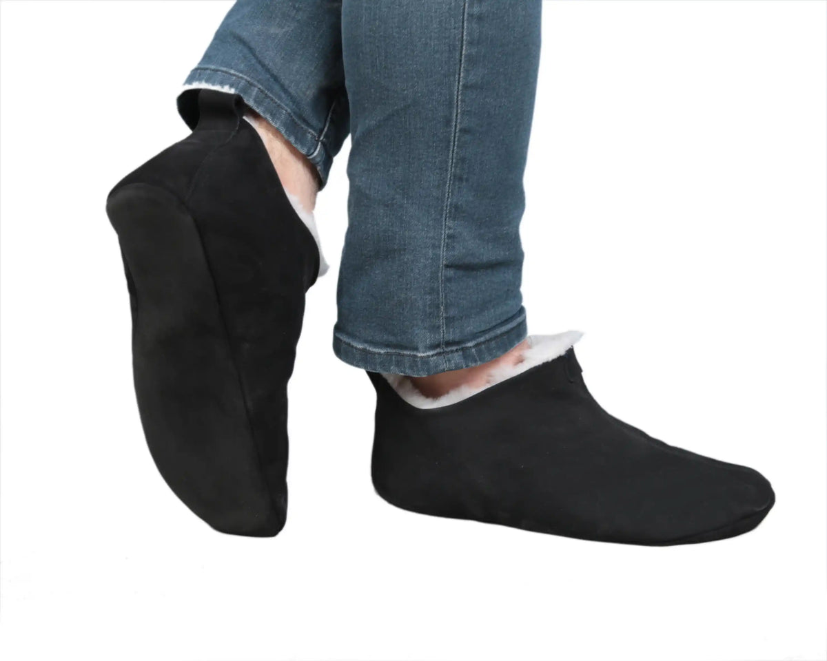 Nubuck Barefoot Home Slippers Sandals Shoes – Black