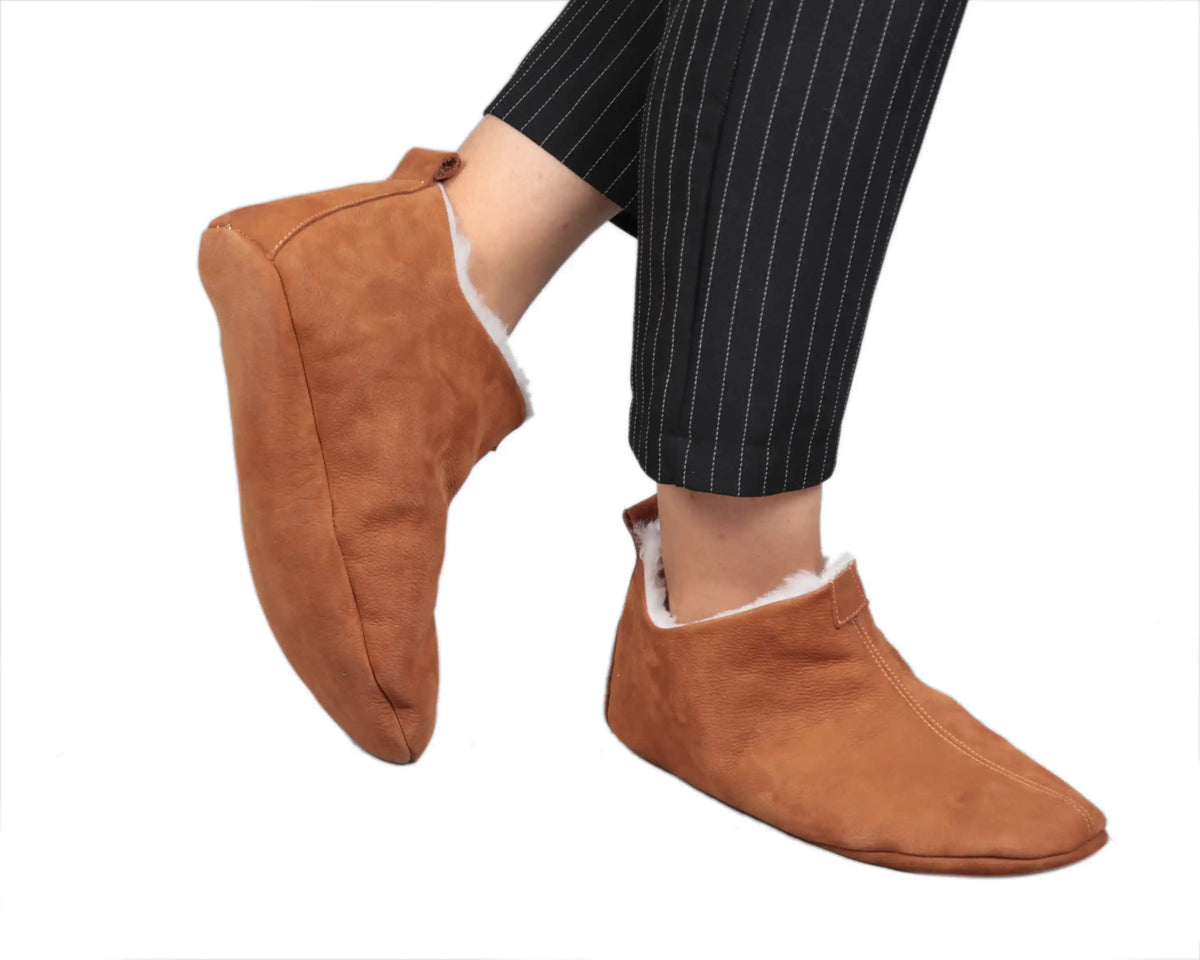 Nubuck Barefoot Home Slippers Sandals Shoes – Tan
