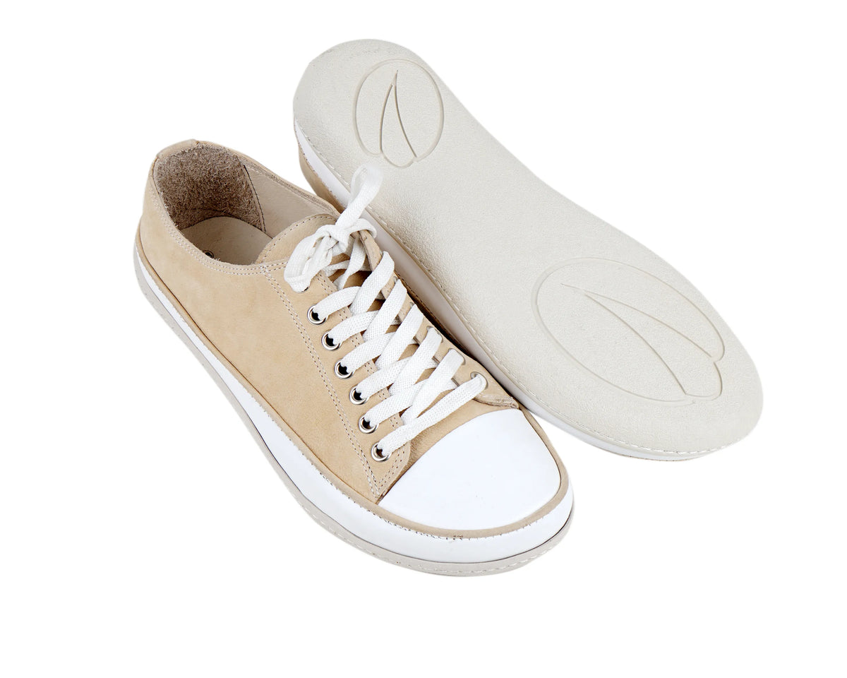 Nubuck Barefoot Converse Shoes – 6mm Rubber Sole – Cream