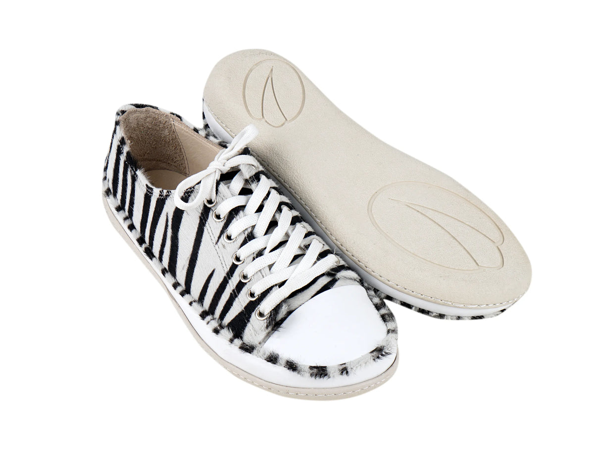 Hair Barefoot Converse Shoes – 6mm Rubber Sole – Zebra
