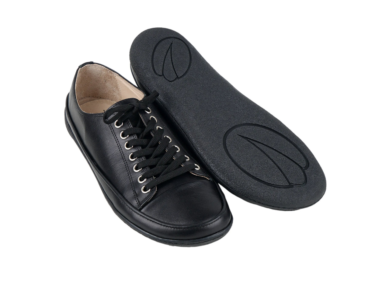 Smooth Barefoot Converse Shoes – 6mm Rubber Sole – Full Black