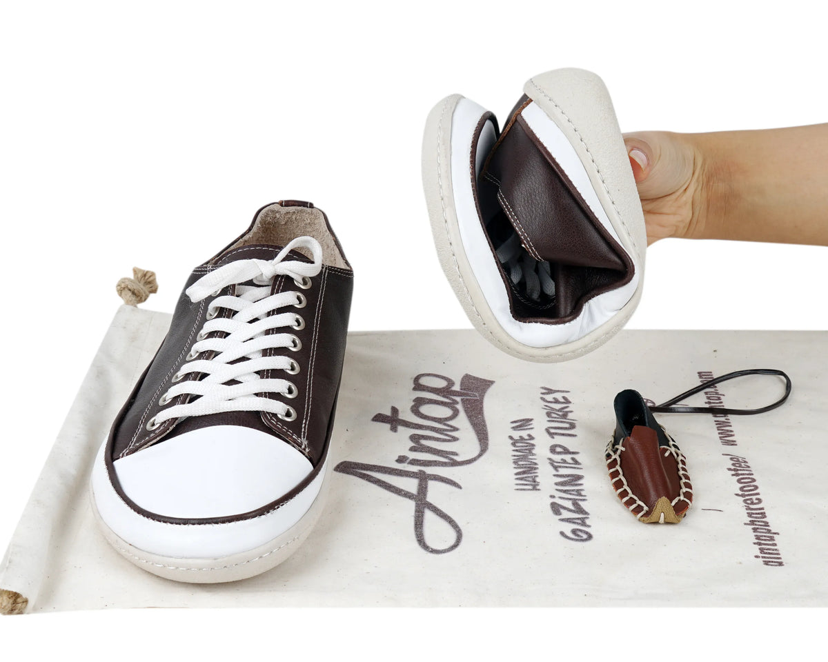 Smooth Barefoot Converse Shoes – 6mm Rubber Sole – Dark Brown