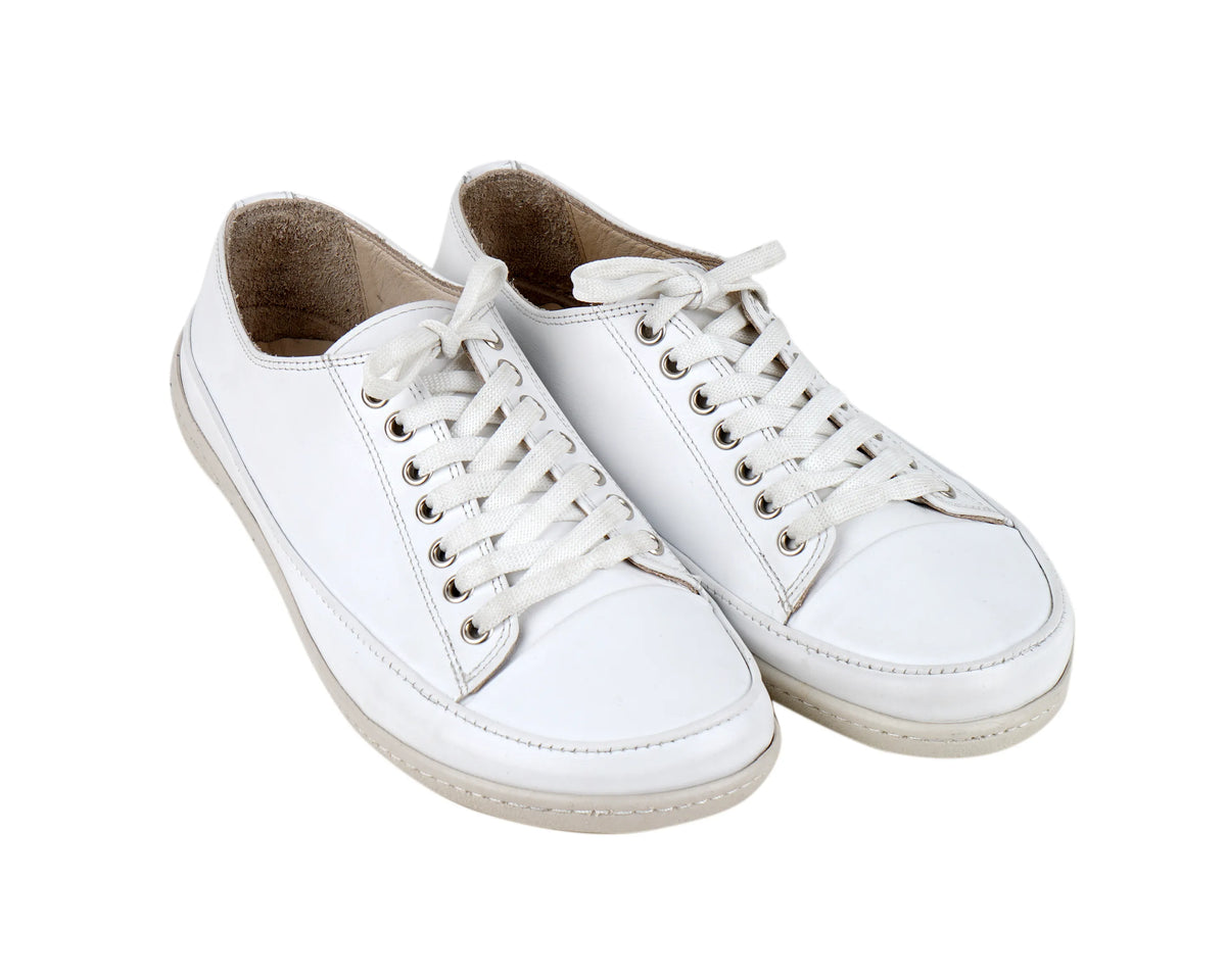 Smooth Barefoot Converse Shoes – 6mm Rubber Sole – Full White