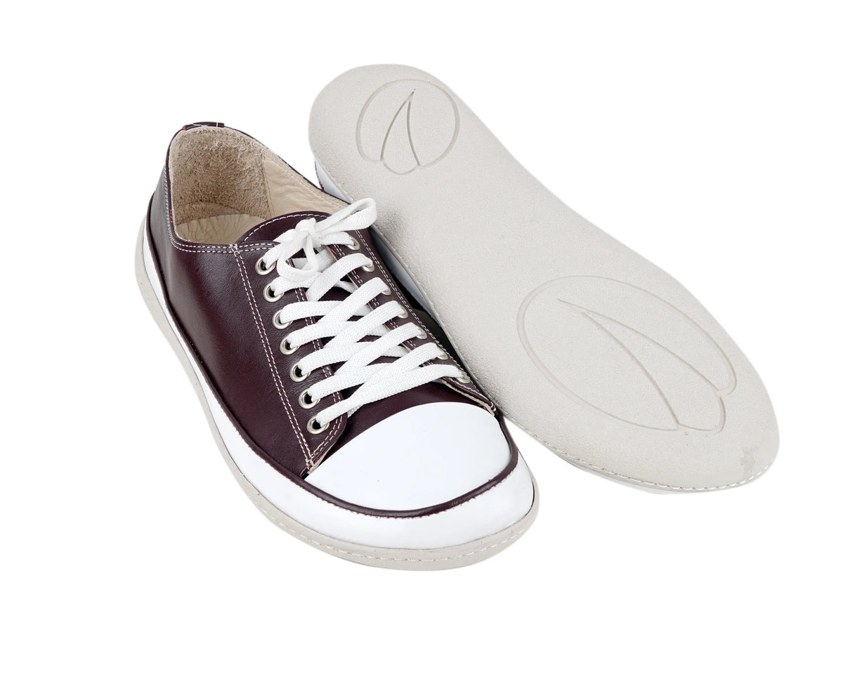 Smooth Barefoot Converse Shoes – 6mm Rubber Sole – Burgundy
