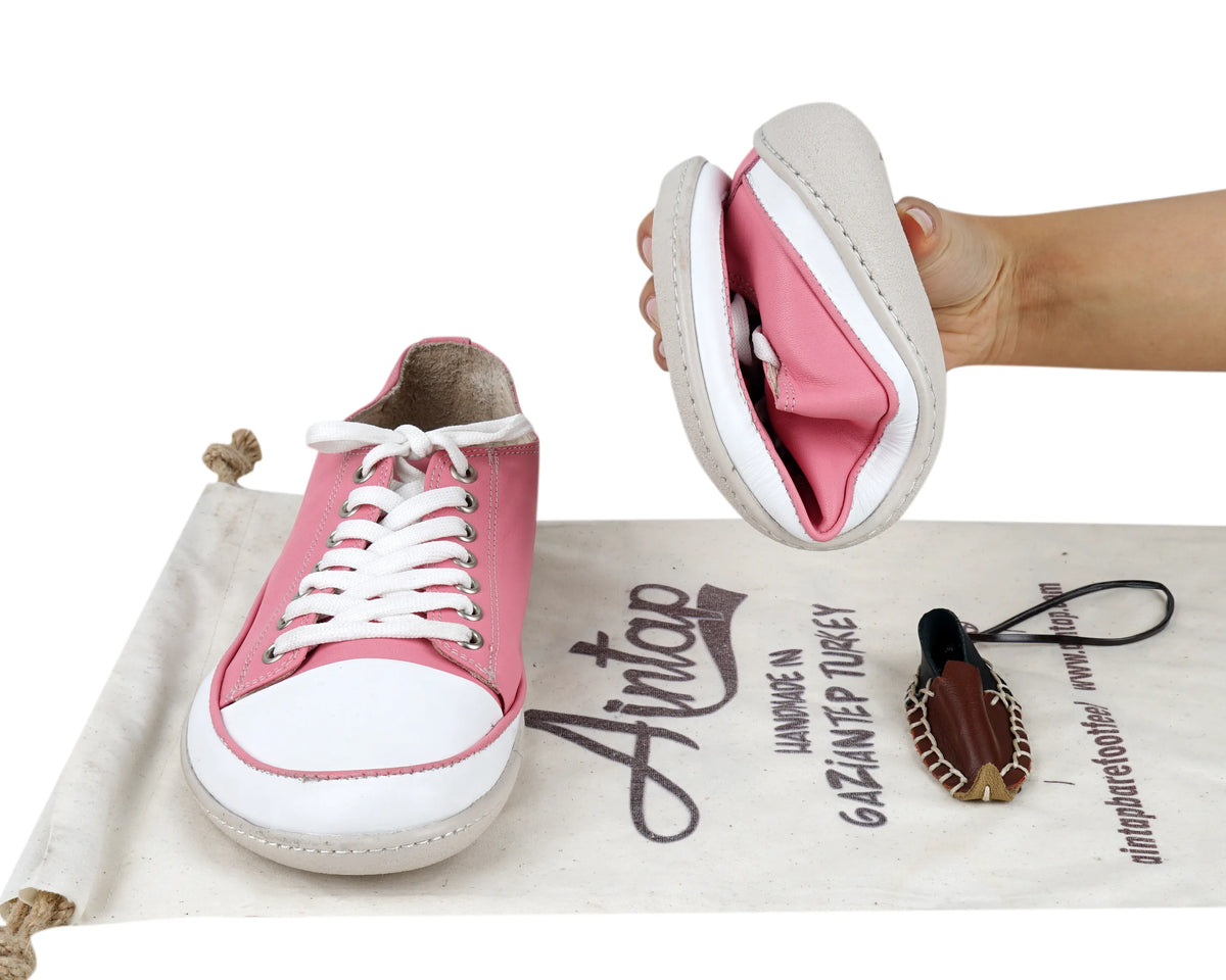 Smooth Barefoot Converse Shoes – 6mm Rubber Sole – Pink