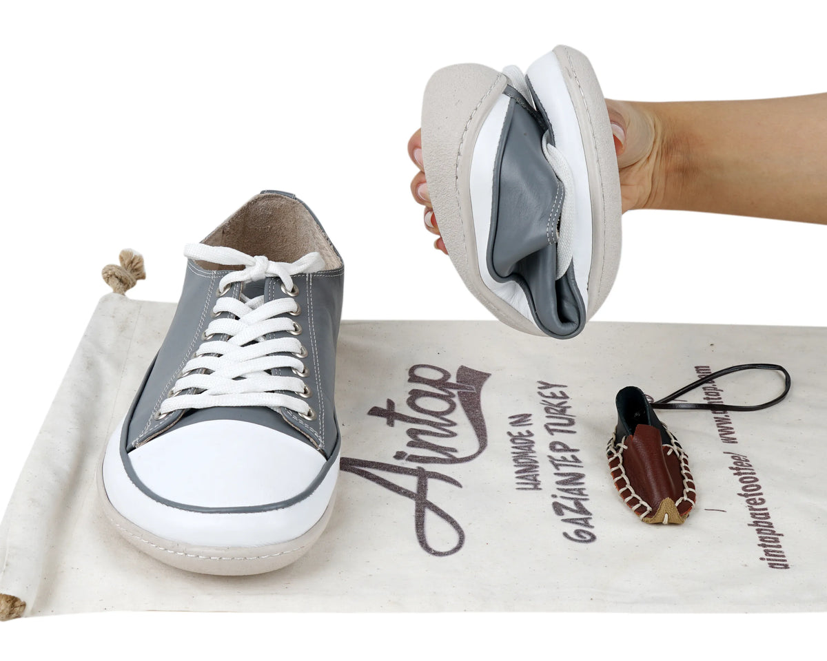Smooth Barefoot Converse Shoes – 6mm Rubber Sole – Gray