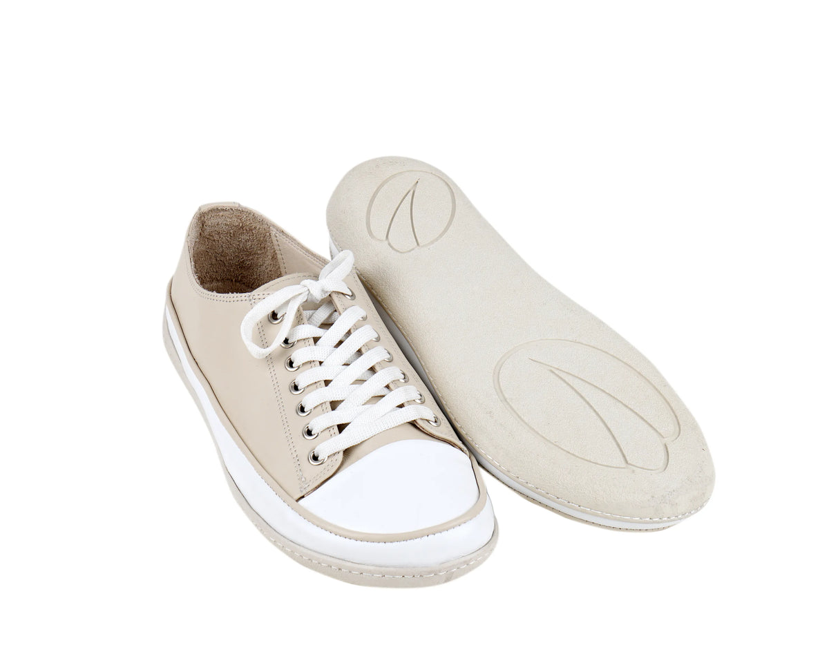 Smooth Barefoot Converse Shoes – 6mm Rubber Sole – Cream