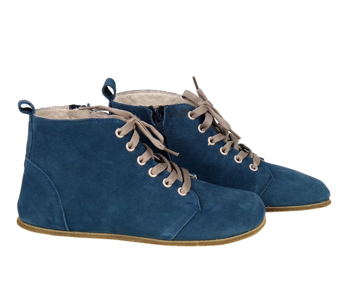 Nubuck Barefoot Laces Short Boots Shoes – Classic Sole — Leather Sole – Jeans