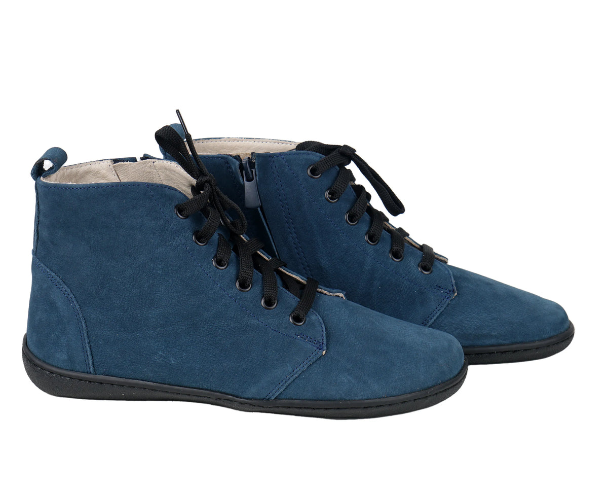 Nubuck Barefoot Laces Short Boots Shoes – 6mm Rubber Sole – Jeans