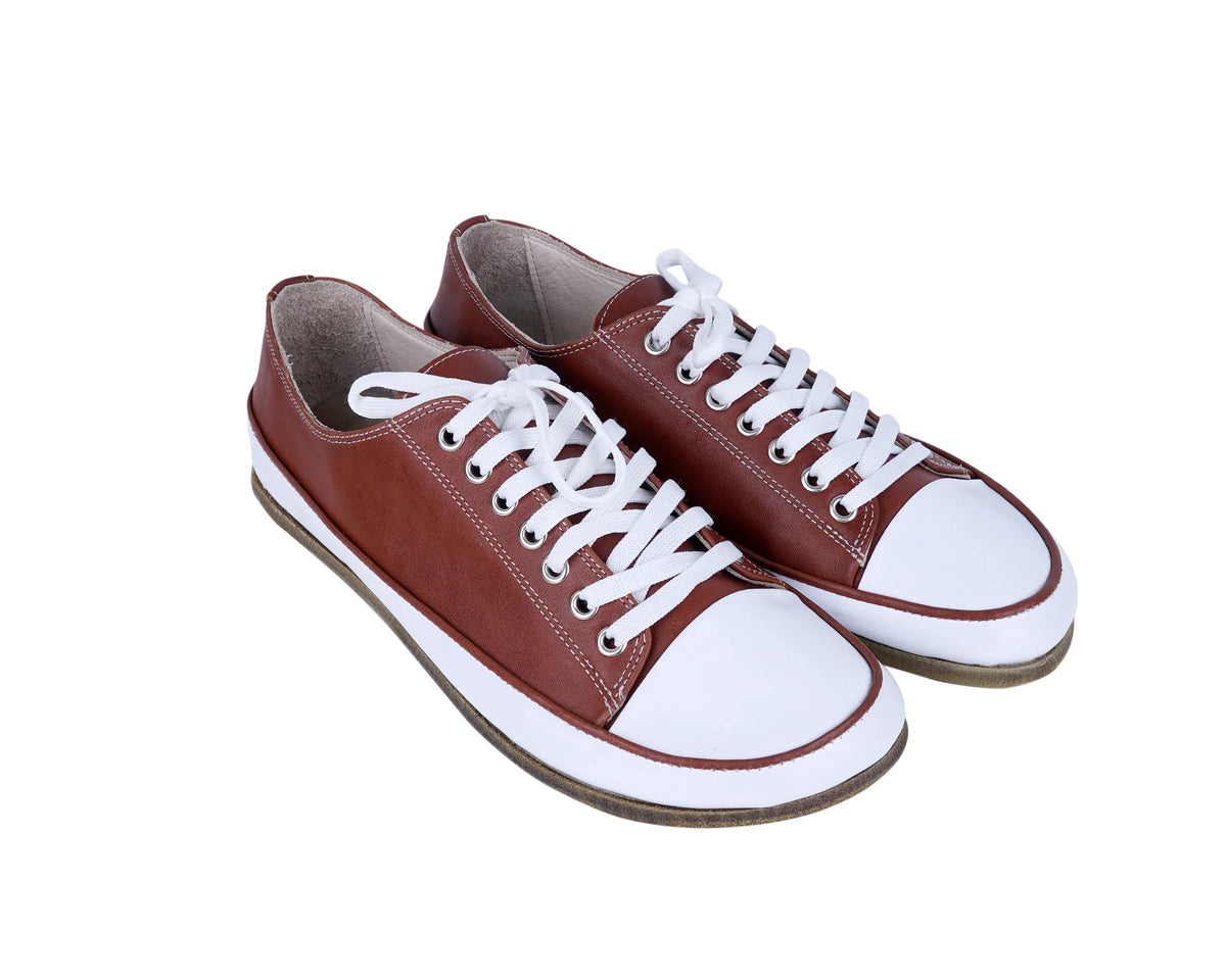 Smooth Barefoot Converse Shoes – Classic Sole — Leather Sole – Brown