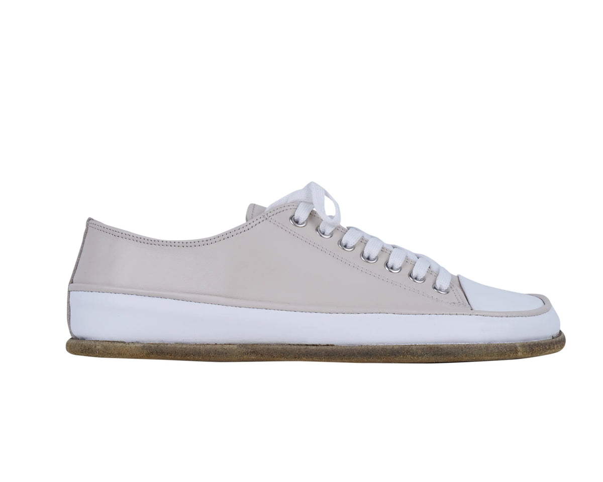 Smooth Barefoot Converse Shoes – Classic Sole — Leather Sole – Cream