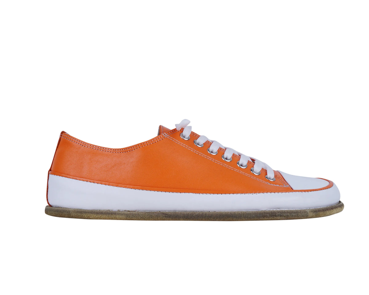Smooth Barefoot Converse Shoes – Classic Sole — Leather Sole – Orange