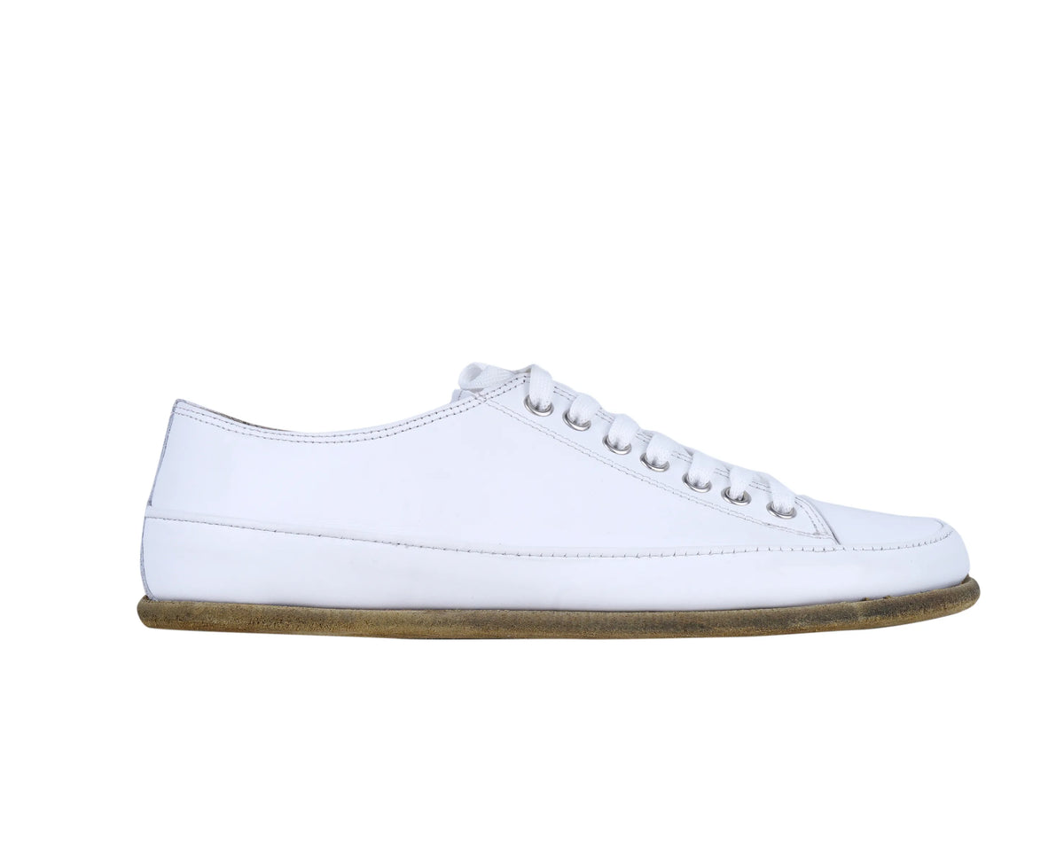 Smooth Barefoot Converse Shoes – Classic Sole — Leather Sole – Full White