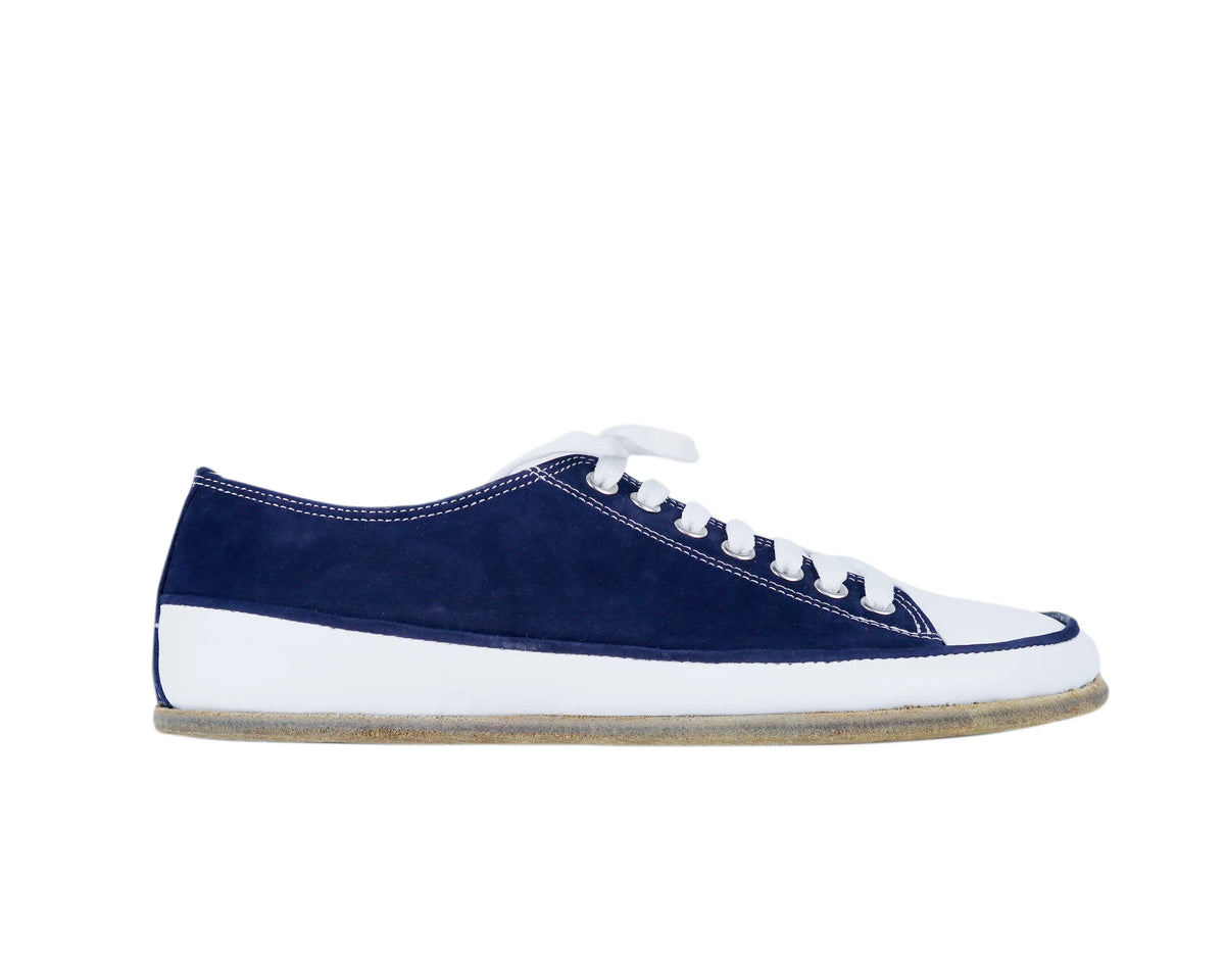 Nubuck Barefoot Converse Shoes – Classic Sole — Leather Sole – Navy Blue