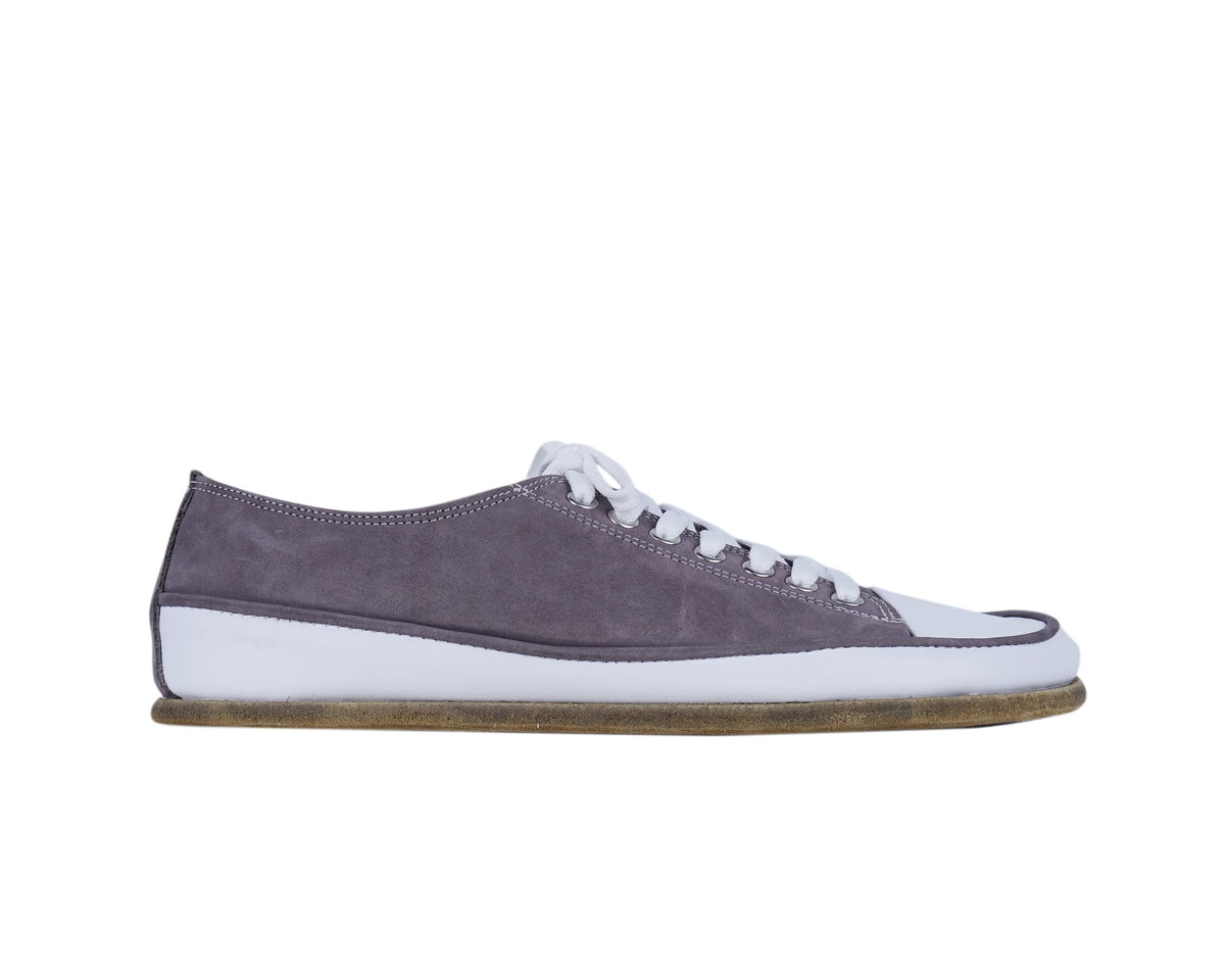 Nubuck Barefoot Converse Shoes – Classic Sole — Leather Sole – Gray
