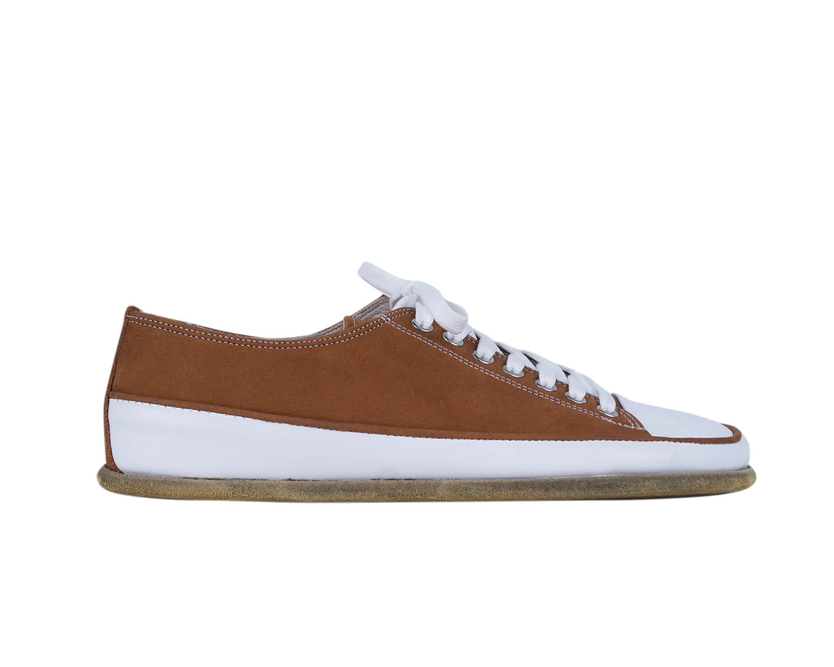 Nubuck Barefoot Converse Shoes – Classic Sole — Leather Sole – Tan